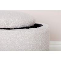 Zara poef - teddy - wit