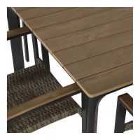 Arezzo tuintafel vierkant polywood teaklook 90x90 cm van het woonmerk Les