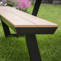 Arezzo picknickset rechthoek polywood teaklook van het woonmerk Les