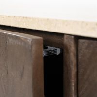 Dressoir Lio - 200 cm - Mango hout & travertin - 3 deurs