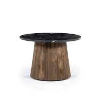 Bijzettafel Maxim rond - Ø60x40 cm - mango hout/marmer
