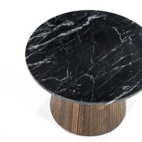 Bijzettafel Maxim rond - Ø60x40 cm - mango hout/marmer