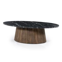 Salontafel Maxim ovaal - 120x70 cm - mango hout/marmer