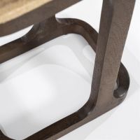 Bijzettafel Tyler - Mangohout & travertin - 40x30 cm