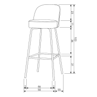 Vogue barstoel 80 cm bouclé van het woonmerk BePureHome