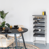 Botan kast op wieltjes zwart S van het woonmerk Puur