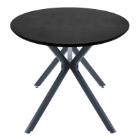 Woood Eettafel Bruno MDF Zwart Ovaal 220x100 cm