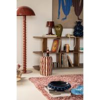 By-Boo Candice bijzettafel gestreept - creme/burgundy