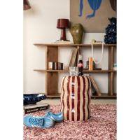 By-Boo Candice bijzettafel gestreept - creme/burgundy