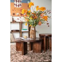 TiledUp salontafel hout/keramiek - donkerbruin