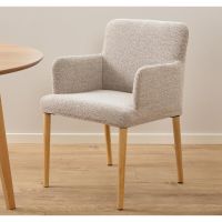 Nøra Duke armstoel | rubberwood oak onderstel | stof Monza