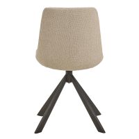 Skog eetkamerstoel | grijs metaal onderstel | stof Basel - beige