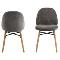 Nøra Mirae eetkamerstoel | naturel oak onderstel | stof Danny - donkergrijs