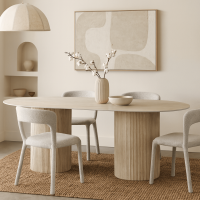 DS4U Tony eettafel travertin - beige