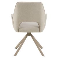 Nøra Linsa draaibare armstoel | grijs metaal onderstel | stof Apia - beige