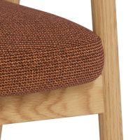 Lumi armstoel | naturel oak onderstel | stof Basel - terracotta