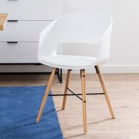 Nøra Zoe armstoel | wit metaal onderstel | PU leer - wit