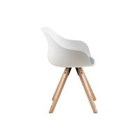 Nøra Tøno armstoel | rubberwood oak onderstel | stof Malmo - lichtgrijs/wit