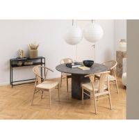 Nøra Leo armstoel | wit oak onderstel | paper plaits - naturel