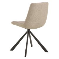 Skog eetkamerstoel | grijs metaal onderstel | stof Basel - beige