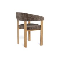 Nøra Pippa armstoel | zwart metaal onderstel | stof Juto - bruin