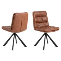 Olin draaistoel | zwart metaal onderstel | PU retro - beige