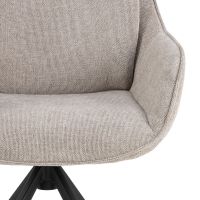 Nøra Alva draaibare armstoel | zwart metaal onderstel | stof Caso - zand