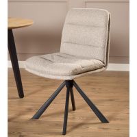 Olin draaistoel | zwart metaal onderstel | stof Alea - beige