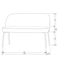 Vogue eetkamerbank 120 cm geweven stof van het woonmerk BePureHome