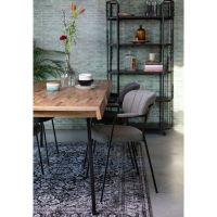 Viken armstoel stof - zwart onderstel