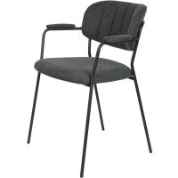 Viken armstoel stof - zwart onderstel