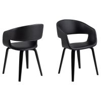 Nøra Peru armstoel | zwart oak onderstel | PU leer - zwart