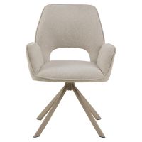 Nøra Linsa draaibare armstoel | grijs metaal onderstel | stof Apia - beige