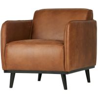 Fauteuil Statement Met Arm Eco Leer Cognac