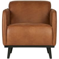 Fauteuil Statement Met Arm Eco Leer Cognac