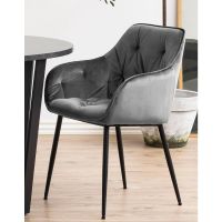 Kari armstoel | zwart metaal onderstel | stof Vic