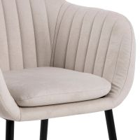 Nøra Lior armstoel | zwart metaal onderstel | stof Enjoy - zand