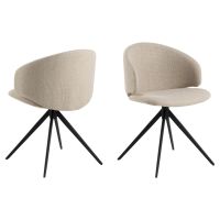 Nøra Modu draaistoel | zwart metaal onderstel | stof Basel - beige