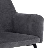 Nøra Lima armstoel | zwart metaal onderstel | stof Danny - donkergrijs