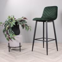 DS4U Gaby barkruk velvet 75 cm 2.0 - groen - OUTLET B