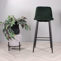 DS4U Gaby barkruk velvet 75 cm 2.0 - groen - OUTLET B
