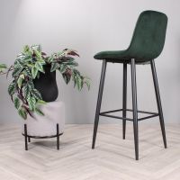 DS4U Gaby barkruk velvet 75 cm 2.0 - groen - OUTLET B