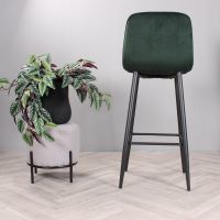 DS4U Gaby barkruk velvet 75 cm 2.0 - groen - OUTLET B