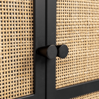 Guuji kast hoog 2-deurs MDF/rattan van het woonmerk Puur