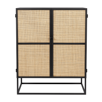 Guuji kast laag 2-deurs MDF/rattan van het woonmerk Puur