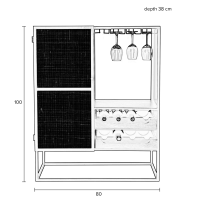 Guuji wijnkast laag MDF/rattan van het woonmerk Puur