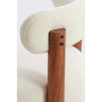 Light & Living Ferentino fauteuil - acacia hout/bouclé crème