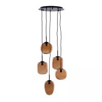Light & Living Mezza hanglamp 5L E14 Ø45x23 cm - glas bruin