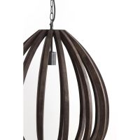 Barsia hanglamp Ø40x42 cm - hout donkerbruin