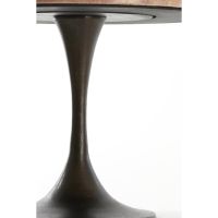 Dolin bijzettafel Ø59x44 cm - rood travertin/donkerbruin